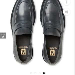Bruno Magli Grey Leather Classic Penny Loafers